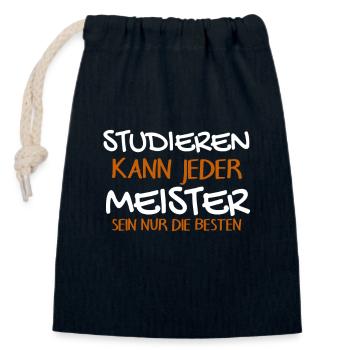 Studieren Kann Jeder - Meister Meisterprüfung - Verschließbarer Geschenkbeutel aus Baumwolle (14x20cm) - Navy - Vorne