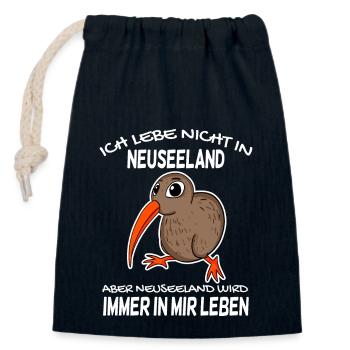 Kiwi Neuseeland - Verschließbarer Geschenkbeutel aus Baumwolle (14x20cm) - Navy - Vorne