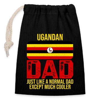Ugandan Dad Uganda Flag for Father's Day - Closable cotton gift bag (14x20cm) - black - Front