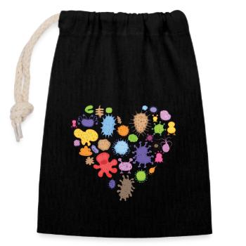 Microbiology Biology Student Biologist Laboratory - Closable cotton gift bag (14x20cm) - black - Front