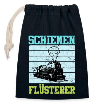 Modelleisenbahn Modellbauer Spruch Gleise - Verschließbarer Geschenkbeutel aus Baumwolle (14x20cm) - Navy - Vorne