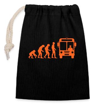 Bus Fahrer Busfahrerin Geschenk Affe Mensch - Verschließbarer Geschenkbeutel aus Baumwolle (14x20cm) - Schwarz - Vorne