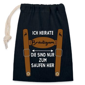 Team Bräutigam - Verschließbarer Geschenkbeutel aus Baumwolle (14x20cm) - Navy - Vorne