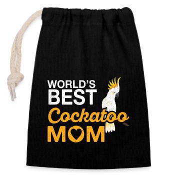 Cockatoo Bird Owner Bird Pet Birds Cockatoo - Closable cotton gift bag (14x20cm) - black - Front