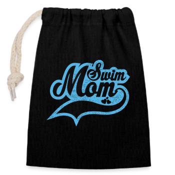 Natation mère natation natation femmes - Sac cadeau en coton avec cordon (14 x 20 cm) - noir - Devant