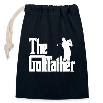 The Golffather Golfer Spruch Golfspieler - Verschließbarer Geschenkbeutel aus Baumwolle (14x20cm) - Navy - Vorne