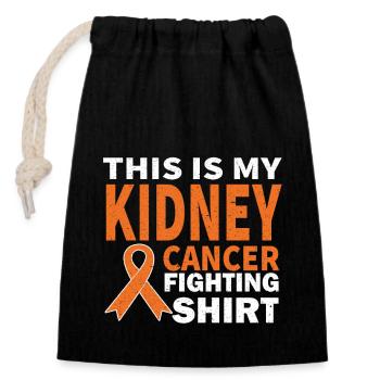 Kidney Cancer Kidney Cancer Loop Survivor Chemo - Closable cotton gift bag (14x20cm) - black - Front