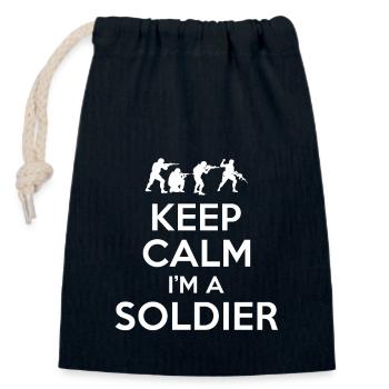 Soldat Geschenk - Verschließbarer Geschenkbeutel aus Baumwolle (14x20cm) - Navy - Vorne