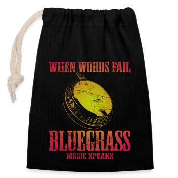 Bluegrass Banjo Guitar - Closable cotton gift bag (14x20cm) - black - Front