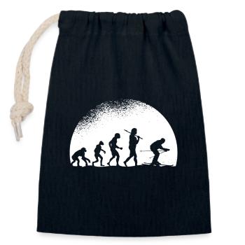 Evolution Ski - Verschließbarer Geschenkbeutel aus Baumwolle (14x20cm) - Navy - Vorne