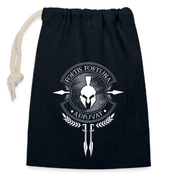 Fortis Fortuna Adiuvat - Latin - Closable cotton gift bag (14x20cm) - navy - Front