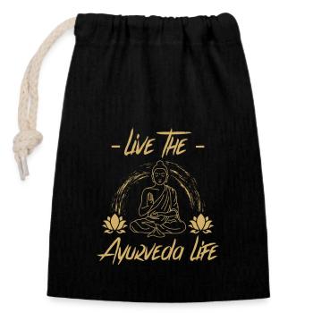 Massages ayurvédiques | Spiritualité Idées cadeaux - Sac cadeau en coton avec cordon (14 x 20 cm) - noir - Devant