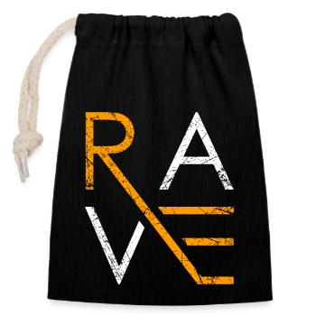 Rave cadeau techno musique Techno Parti - Sac cadeau en coton avec cordon (14 x 20 cm) - noir - Devant