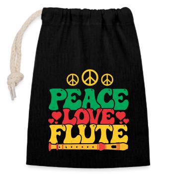 Flûte Flûte Joueuse de flûte Musique Musicien - Sac cadeau en coton avec cordon (14 x 20 cm) - noir - Devant
