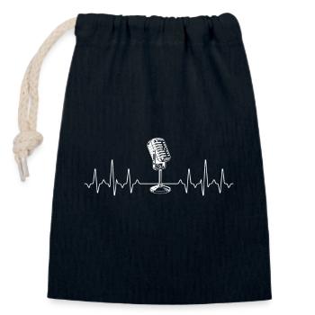 Mikrofon Heartbeat - Verschließbarer Geschenkbeutel aus Baumwolle (14x20cm) - Navy - Vorne