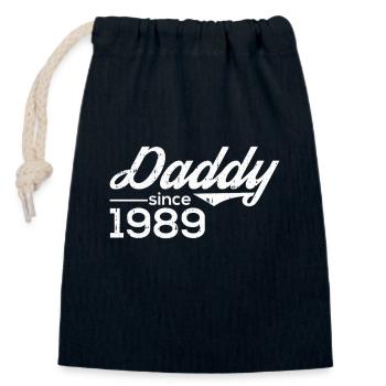 Vintage 1989 89 Anniversaire Rétro Millésime cadeau - Sac cadeau en coton avec cordon (14 x 20 cm) - bleu marine - Devant