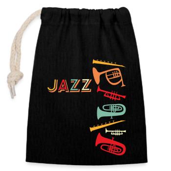 Jazz - Verschließbarer Geschenkbeutel aus Baumwolle (14x20cm) - Schwarz - Vorne