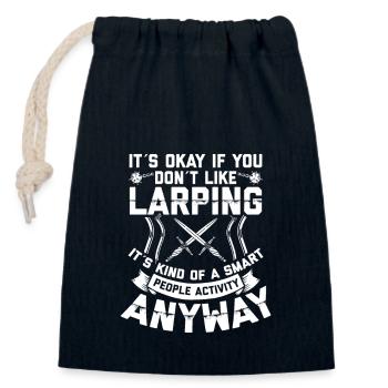 LARP ist für schlaue Menschen | Sprüche Geschenke - Verschließbarer Geschenkbeutel aus Baumwolle (14x20cm) - Navy - Vorne
