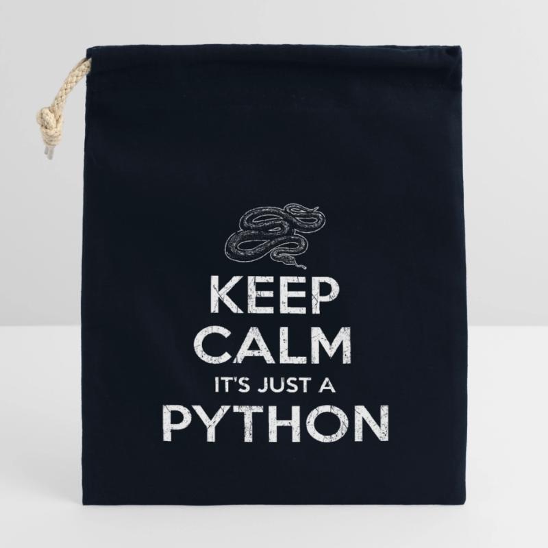 Serpent python Sac cadeau en coton avec cordon (14 x 20 cm)