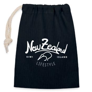 Neuseeland Backpacker Lifestyle Kiwi Geschenkidee - Verschließbarer Geschenkbeutel aus Baumwolle (14x20cm) - Navy - Vorne
