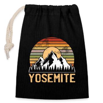 Yosemite Parc National Aventure Montagne Cadeau - Sac cadeau en coton avec cordon (14 x 20 cm) - noir - Devant