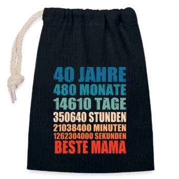 40 Jahre Beste Mama Monat Mutter Spruch Geschenk - Verschließbarer Geschenkbeutel aus Baumwolle (14x20cm) - Navy - Vorne
