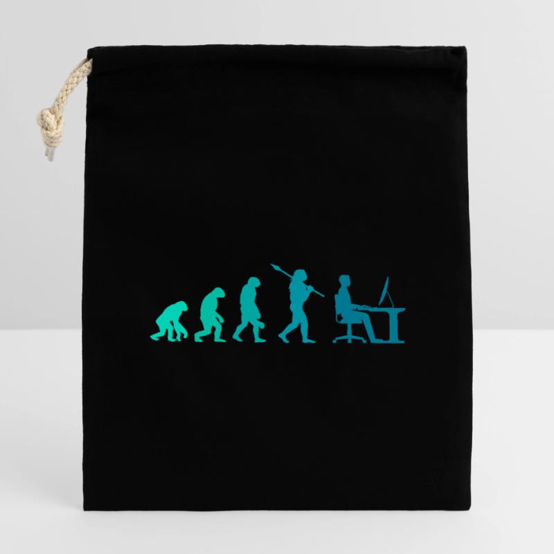 Programmeur Evolution Bureau bureau cadeau Sac cadeau en coton avec cordon (14 x 20 cm)