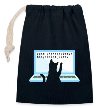 Katze als Programmierer Coder Katzenbesitzer - Verschließbarer Geschenkbeutel aus Baumwolle (14x20cm) - Navy - Vorne