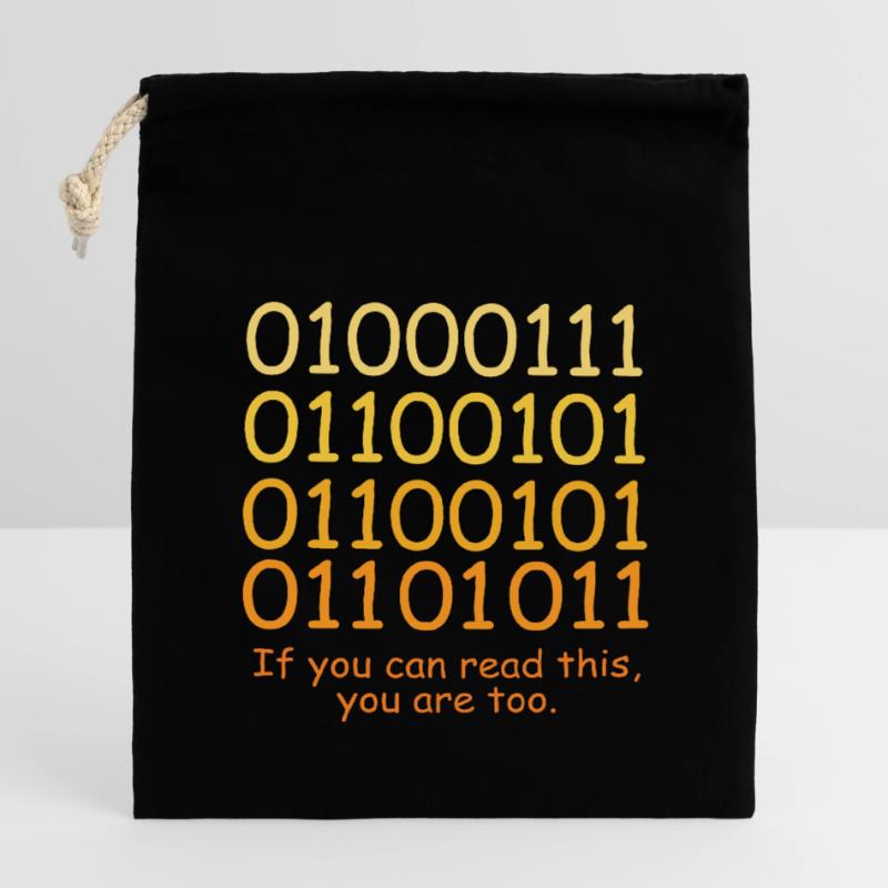 Funny Code Binary Code Design for Nerds Geeks Closable cotton gift bag (14x20cm)