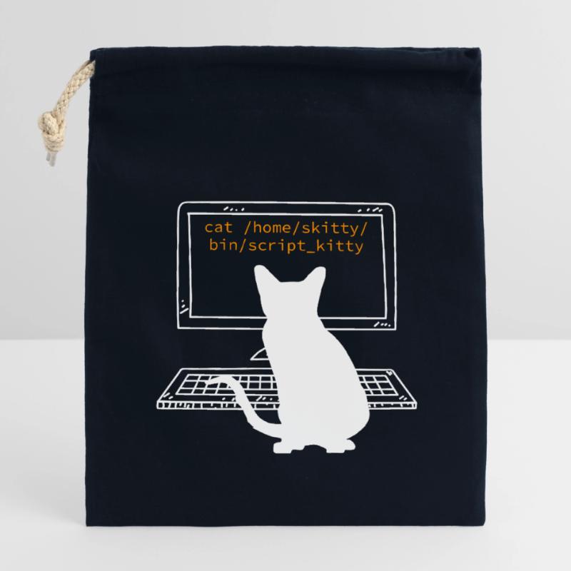 Cat Owner Cat Programmer Computer Science Closable cotton gift bag (14x20cm)