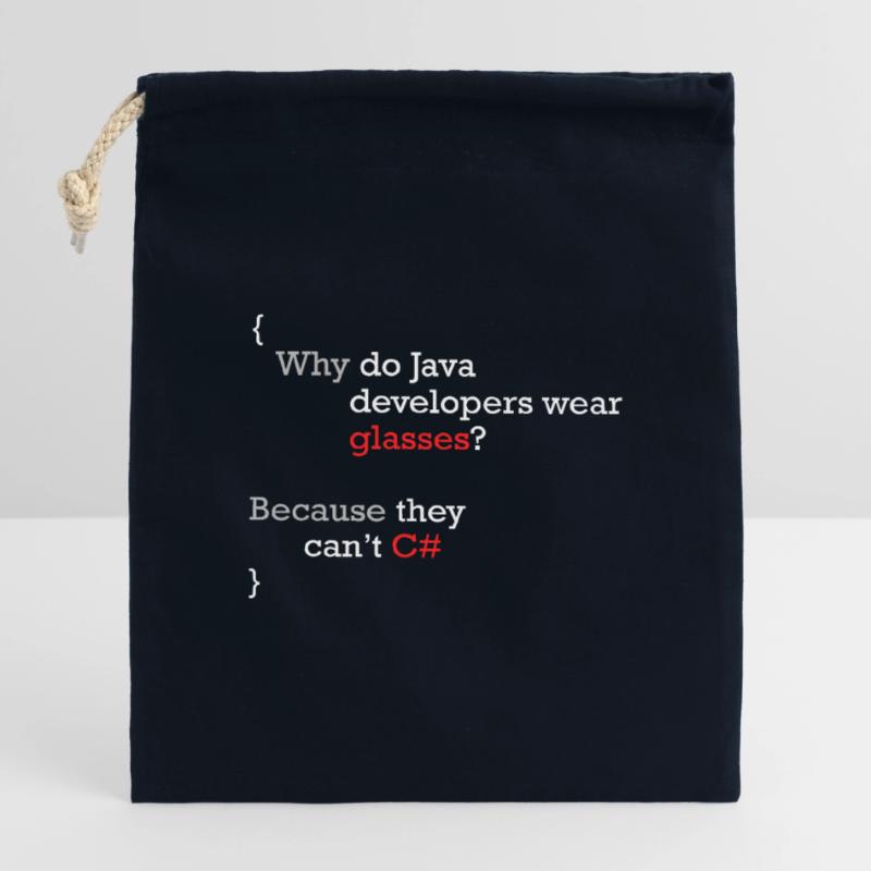 C# Programmeur blague Coder C Sharp Sac cadeau en coton avec cordon (14 x 20 cm)