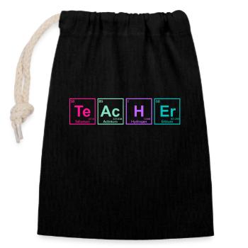 Chemistry Teacher Chemistry Teacher - Closable cotton gift bag (14x20cm) - black - Front