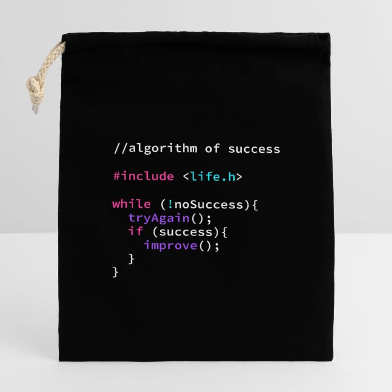 Algorithm Success Programmer Program Code Closable cotton gift bag (14x20cm)
