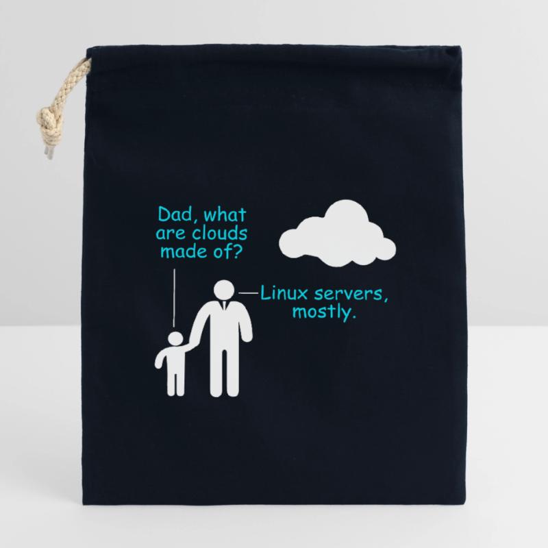 Coder Logiciel Développeur Blague Cloud Linux Server Sac cadeau en coton avec cordon (14 x 20 cm)