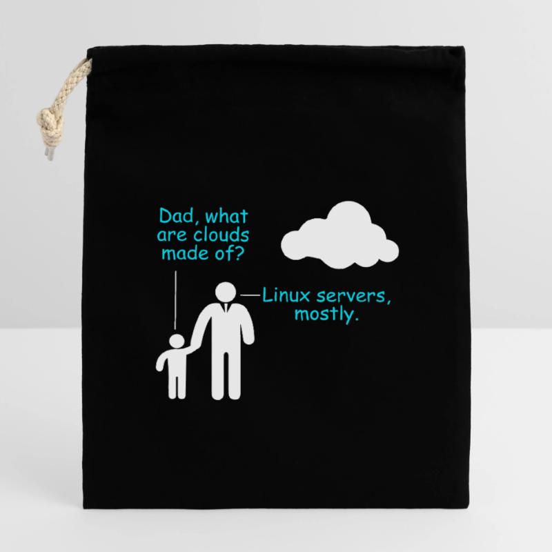 Coder Software Developer Witz Cloud Linux Server Closable cotton gift bag (14x20cm)