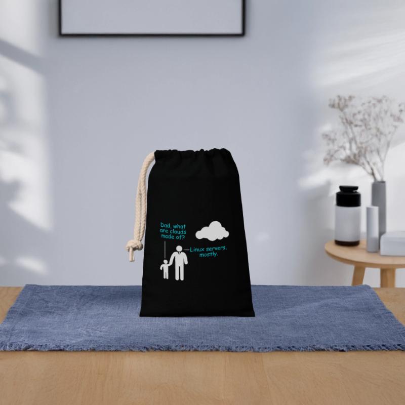 Coder Software Developer Witz Cloud Linux Server Closable cotton gift bag (14x20cm)