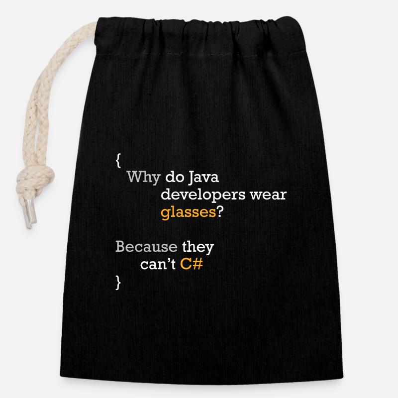 C# Code Witz Programmierer Hacker C Sharp Coder - Verschließbarer Geschenkbeutel aus Baumwolle (14x20cm) - Schwarz