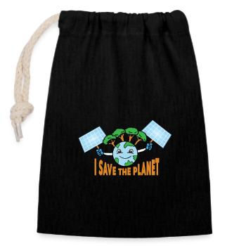 Solar Photovoltaic Solar Energy Sun Electricity - Closable cotton gift bag (14x20cm) - black - Front