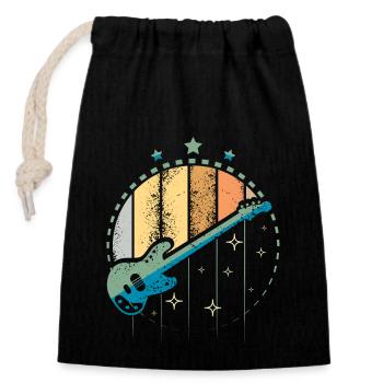 Bass guitar vintage - Closable cotton gift bag (14x20cm) - black - Front