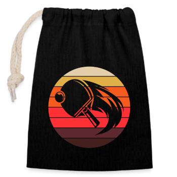 Table Tennis Vintage Retro Player Player - Closable cotton gift bag (14x20cm) - black - Front