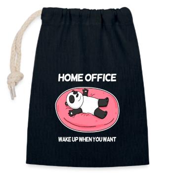 Home Office - Closable cotton gift bag (14x20cm) - navy - Front