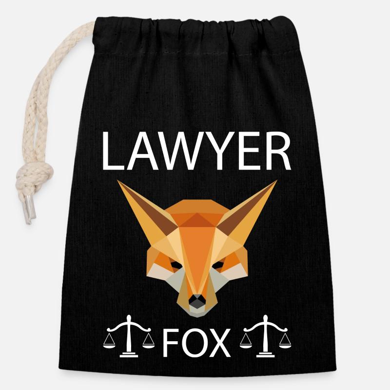Lawyer Polygon Fox Rechtsanwalt Spruch - Verschließbarer Geschenkbeutel aus Baumwolle (14x20cm) - Schwarz