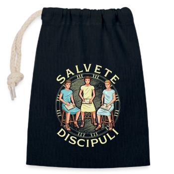 Les élèves en cours romains - profs de latin - Sac cadeau en coton avec cordon (14 x 20 cm) - bleu marine - Devant