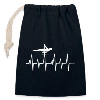 Turnen Turner Geräteturnen Herzschlag Bodenturnen - Verschließbarer Geschenkbeutel aus Baumwolle (14x20cm) - Navy - Vorne