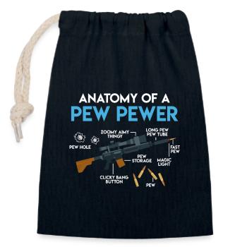 Waffen Schießstand Spruch Anatomy of a Pew Pewer - Verschließbarer Geschenkbeutel aus Baumwolle (14x20cm) - Navy - Vorne