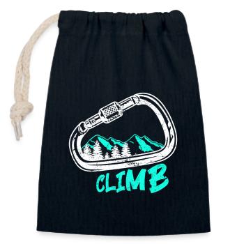 Climbing Climbing Rock climbing Free climbing - Closable cotton gift bag (14x20cm) - navy - Front