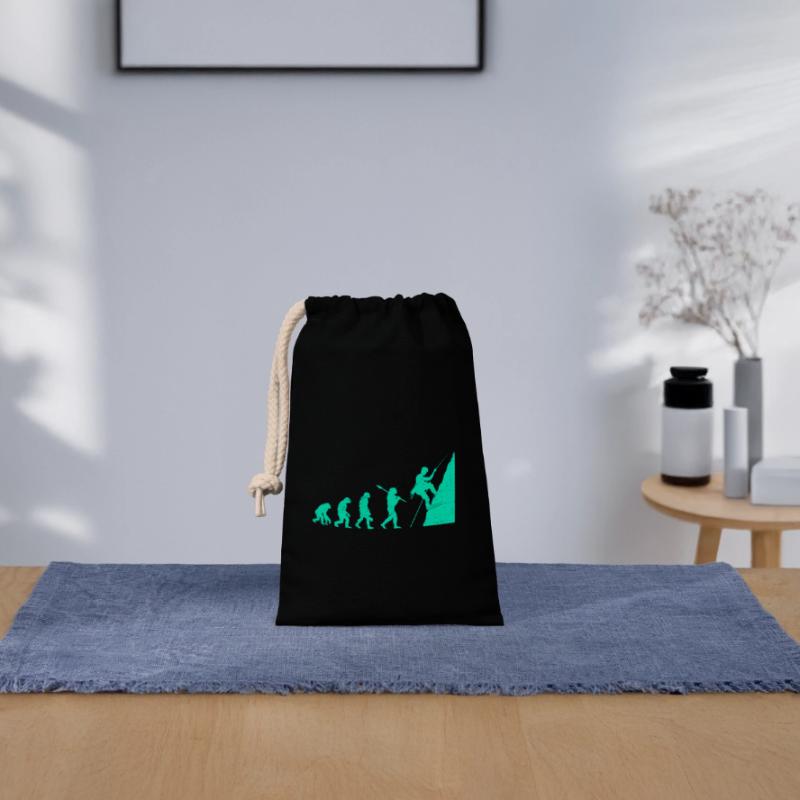 Grimper l’évolution singe Boulderer Grimpeurs Sac cadeau en coton avec cordon (14 x 20 cm)