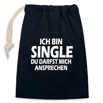 Single - Verschließbarer Geschenkbeutel aus Baumwolle (14x20cm) - Navy - Vorne