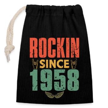 Anniversaire 1958 Sort rock - Sac cadeau en coton avec cordon (14 x 20 cm) - noir - Devant