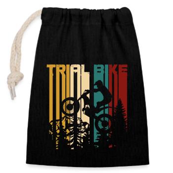 vintage moto trial - Closable cotton gift bag (14x20cm) - black - Front